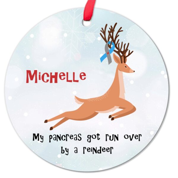 Funny Diabetes Christmas Custom Name Ornament 2