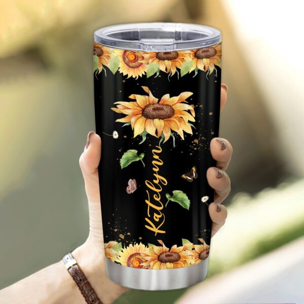 God Say You Are Sunflower Custom Name Tumbler 5