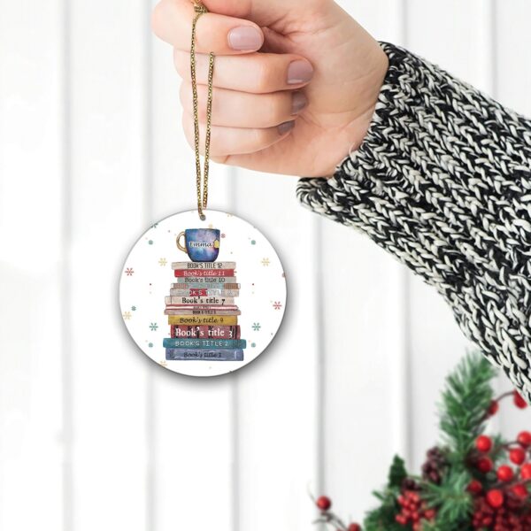 Reading Book Christmas Custom Name Ornament 2