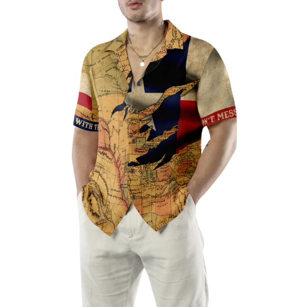 Texas Flag and Map Vintage Texas Hawaiian Shirt 3