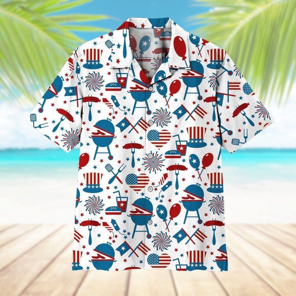 4th Of July Custom Hawaii Shirt, Custom Button Up Shirt