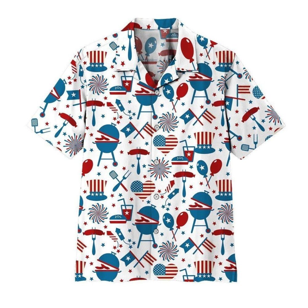 4th Of July Custom Hawaii Shirt, Custom Button Up Shirt