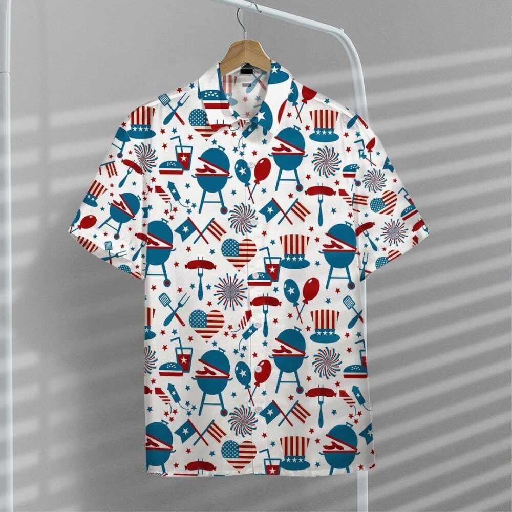 4th Of July Custom Hawaii Shirt, Custom Button Up Shirt