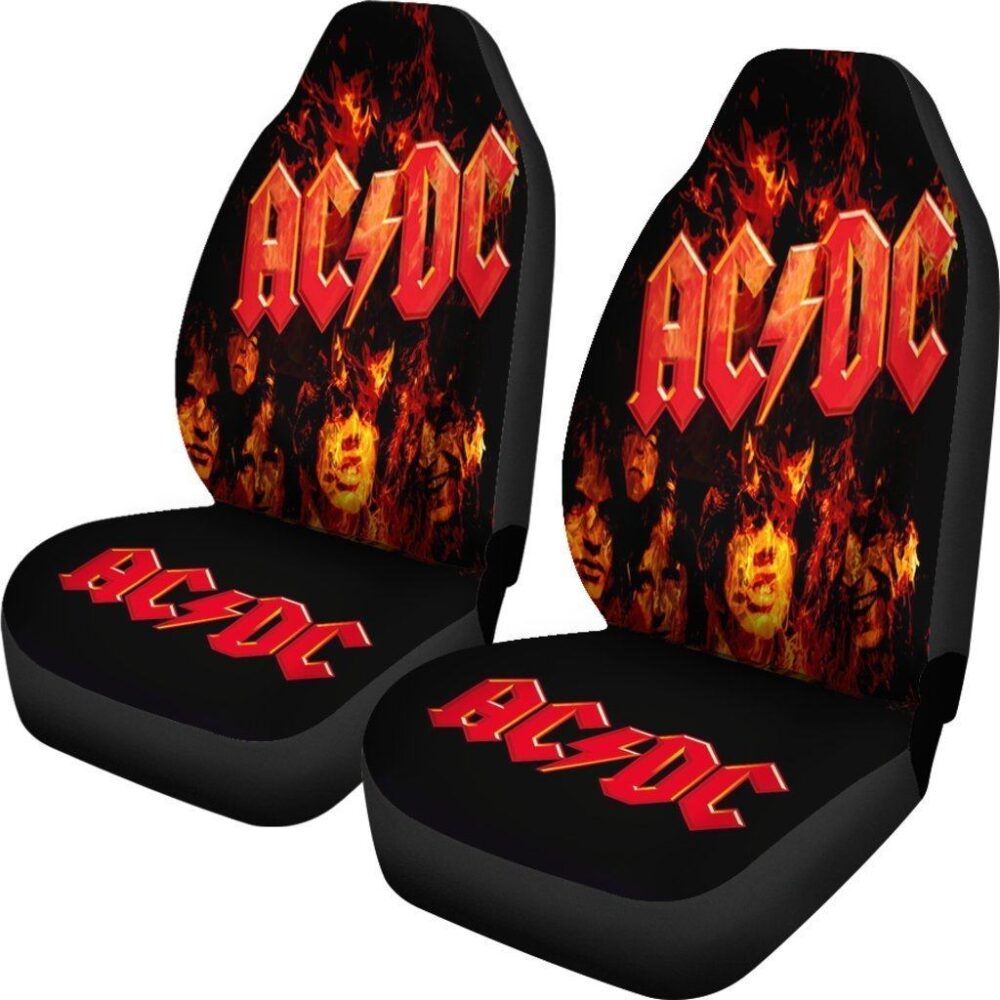 AC/DC Rock Music Band Flame Celebrity Car Seat Covers