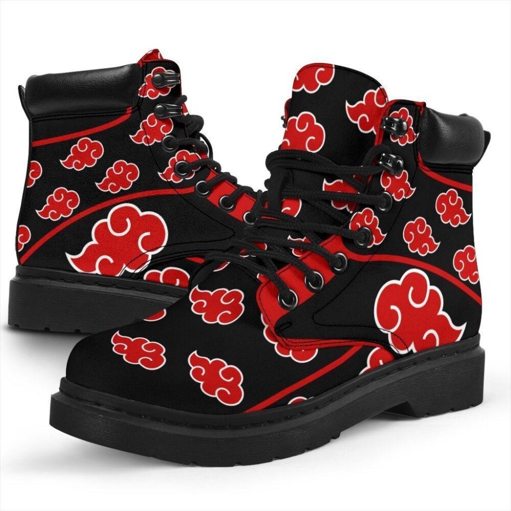 Akatsuki Naruto All Season Boots | Anime Shoes | Vegan Leather Custom Boot Shoes TB114