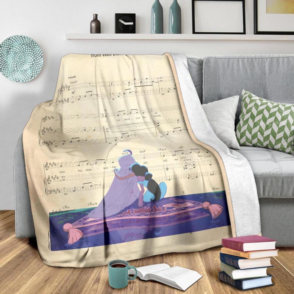 Aladdin & Jasmine Fleece Blanket For Bedding Decor