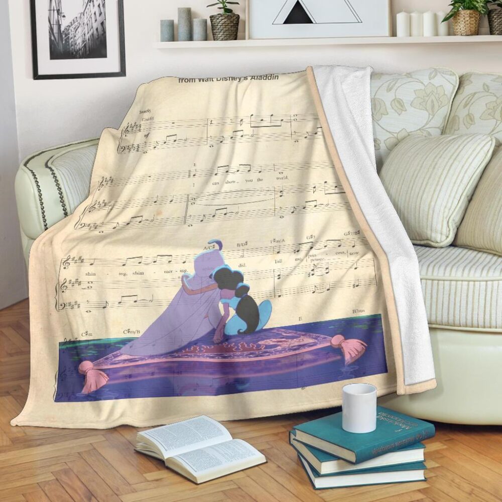 Aladdin & Jasmine Fleece Blanket For Bedding Decor