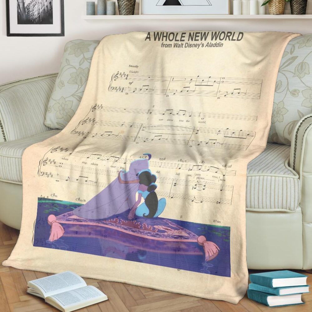 Aladdin & Jasmine Fleece Blanket For Bedding Decor