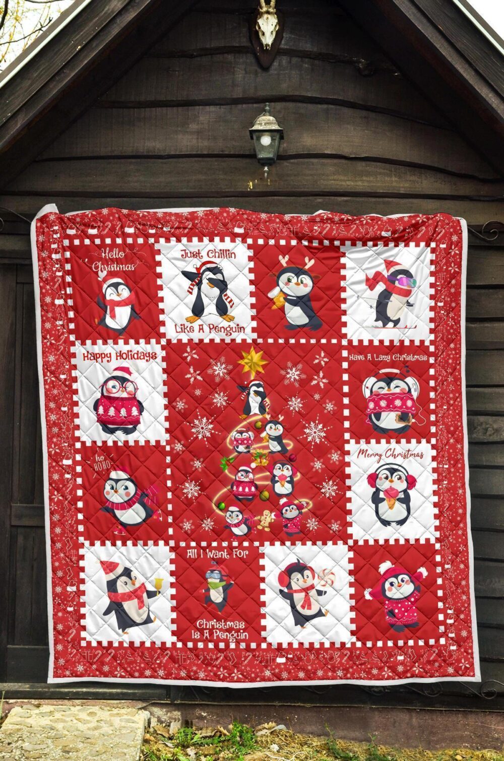 All I Want For Christmas Is Penguin Quilt Blanket Xmas Gift Idea