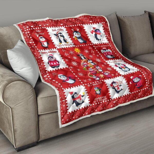 all i want for christmas is penguin quilt blanket xmas gift idea t0avk