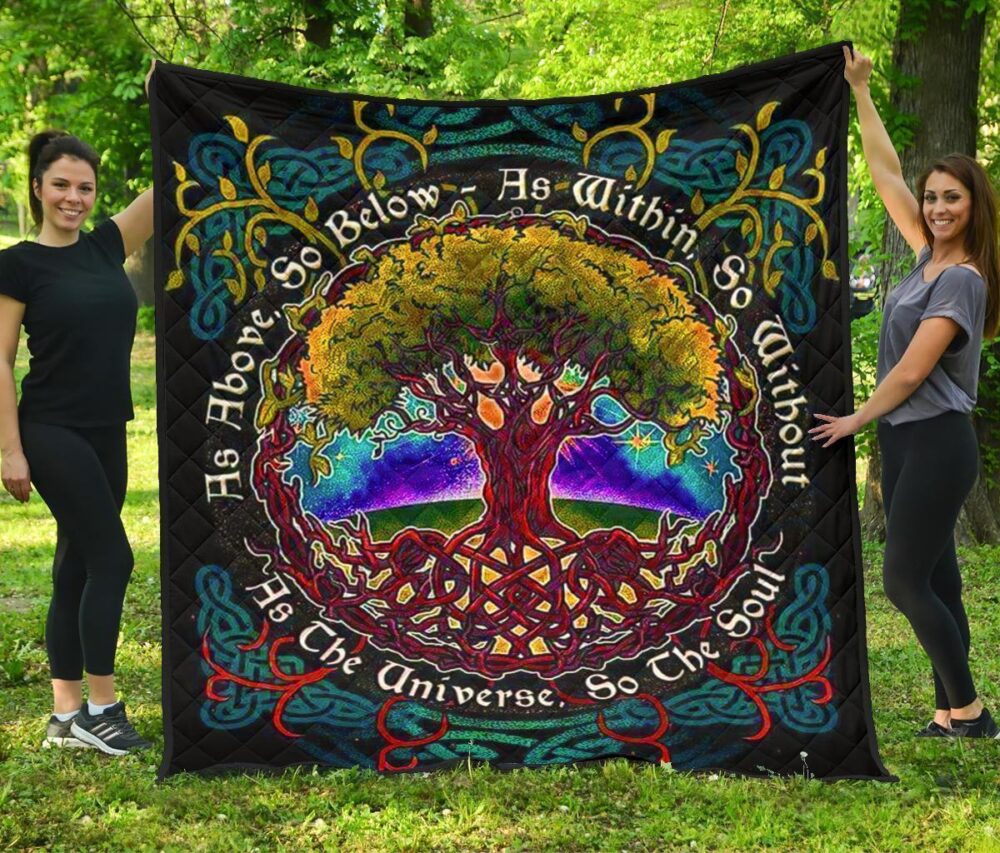 As Above So Below Tree Of Life Quilt Blanket Gift Idea