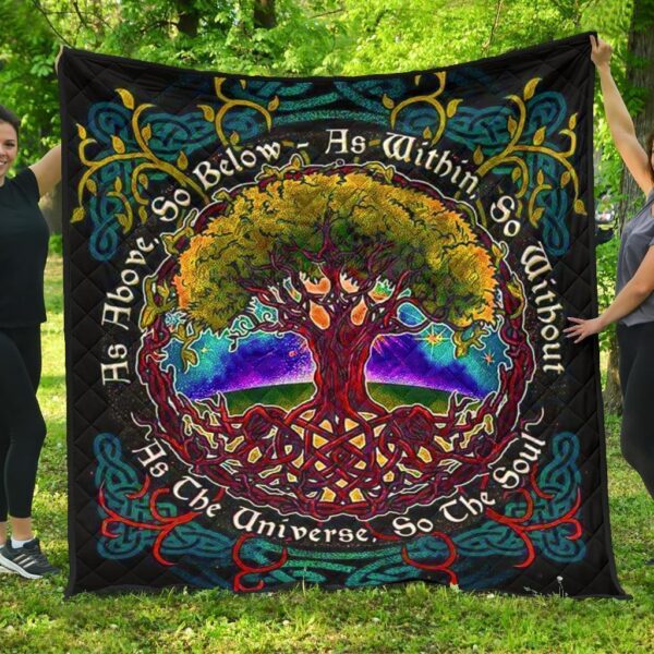 As Above So Below Tree Of Life Quilt Blanket Gift Idea