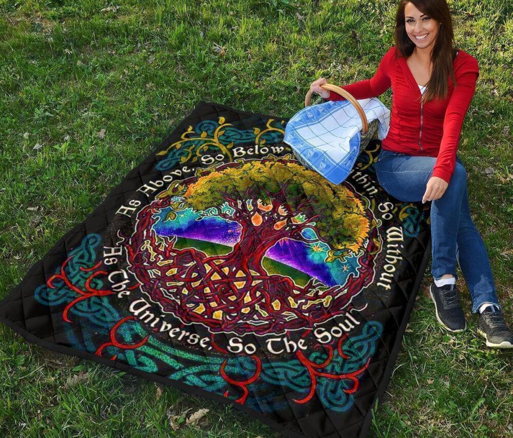 As Above So Below Tree Of Life Quilt Blanket Gift Idea