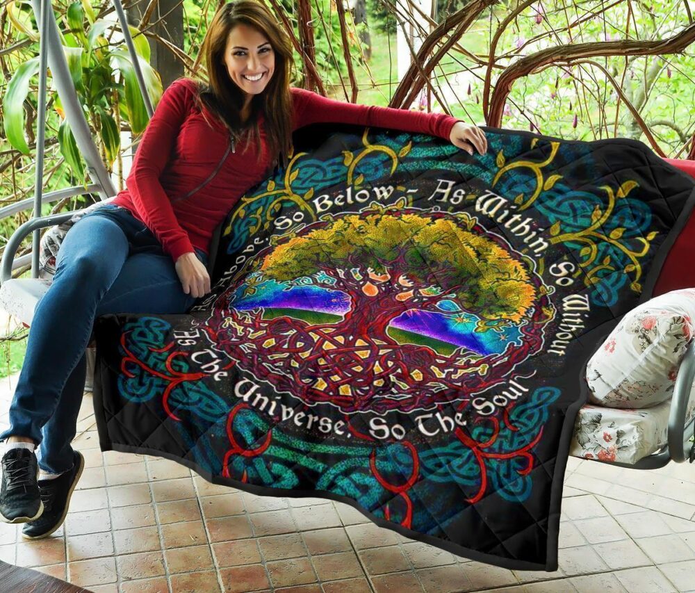 As Above So Below Tree Of Life Quilt Blanket Gift Idea