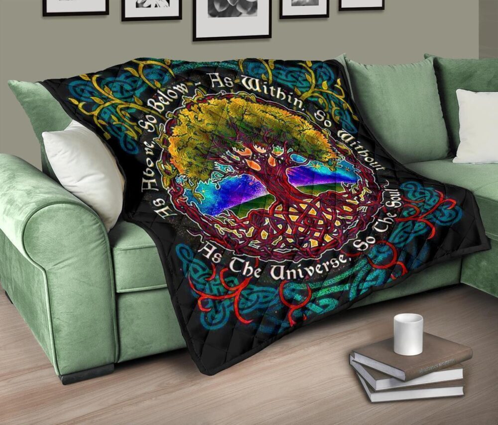 As Above So Below Tree Of Life Quilt Blanket Gift Idea