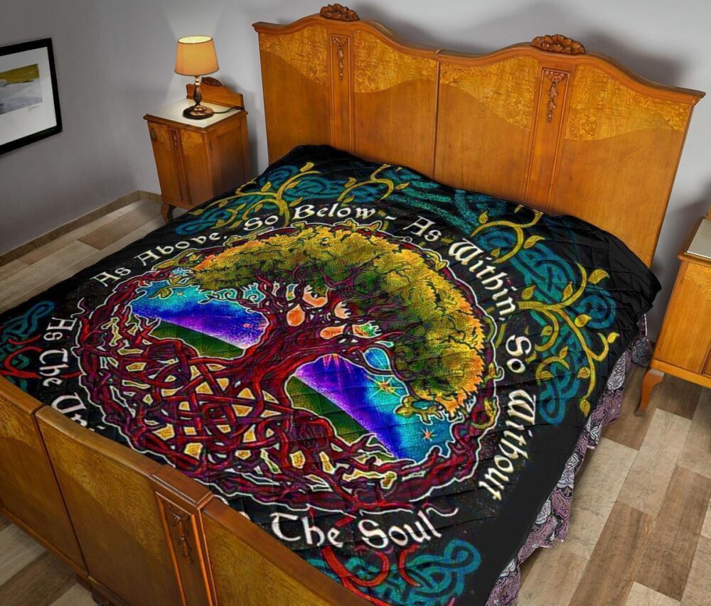 As Above So Below Tree Of Life Quilt Blanket Gift Idea