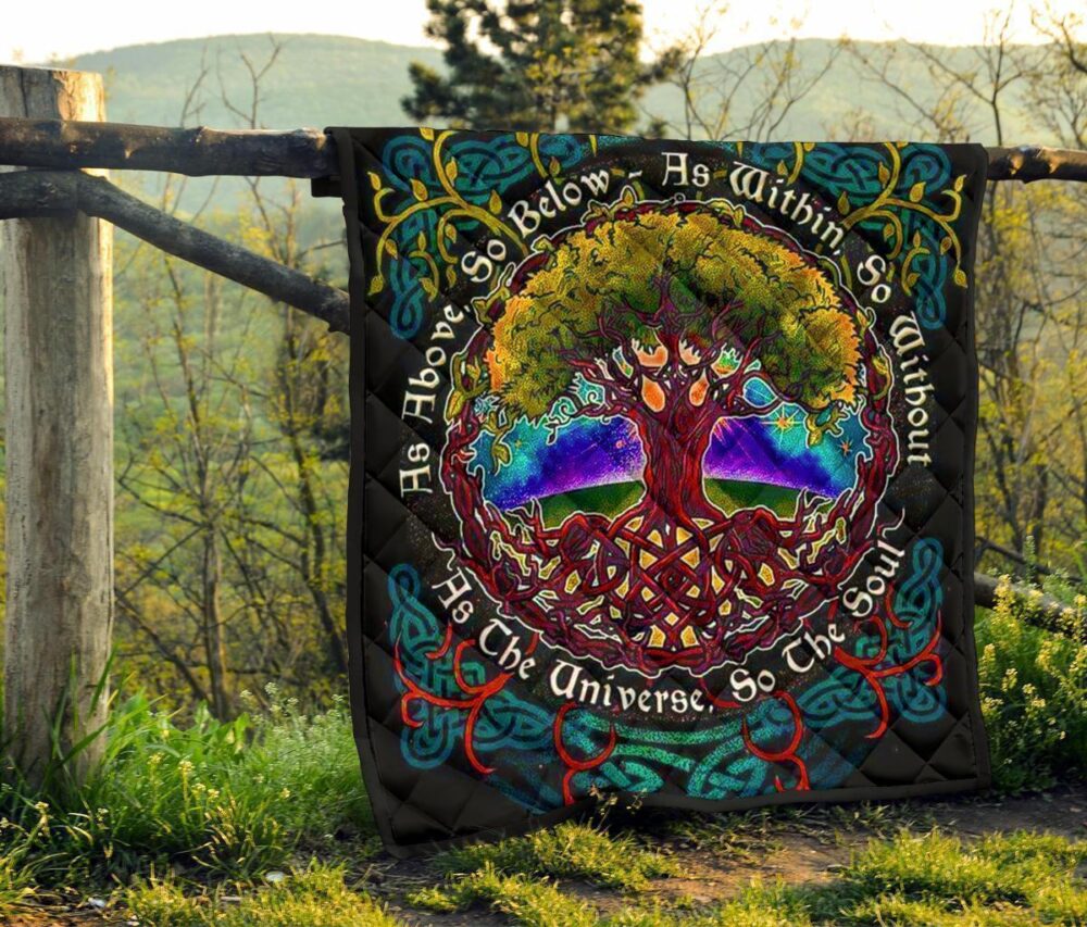 As Above So Below Tree Of Life Quilt Blanket Gift Idea