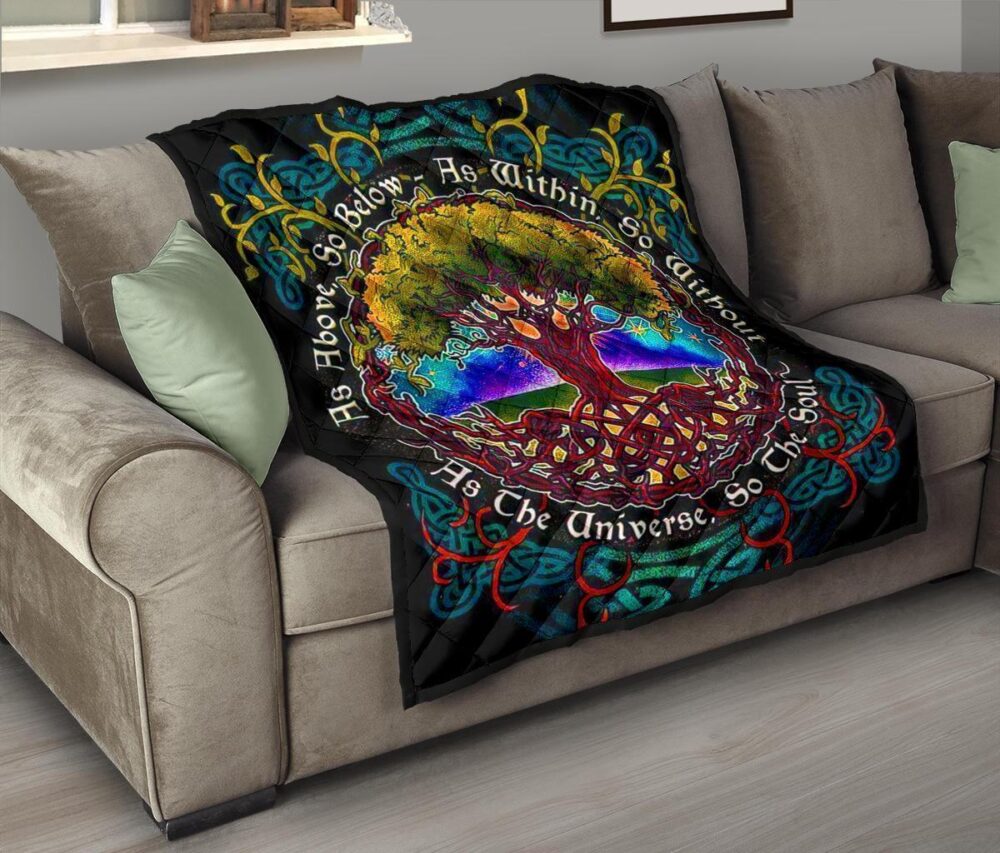 As Above So Below Tree Of Life Quilt Blanket Gift Idea