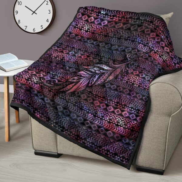 aztec boho feather quilt blanket gift for native lover 2dpls