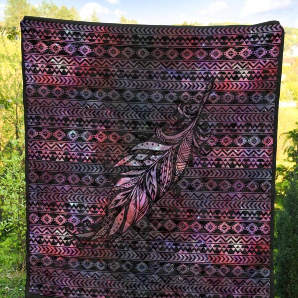 aztec boho feather quilt blanket gift for native lover clg9j