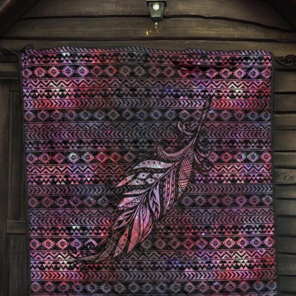 aztec boho feather quilt blanket gift for native lover n5rcs