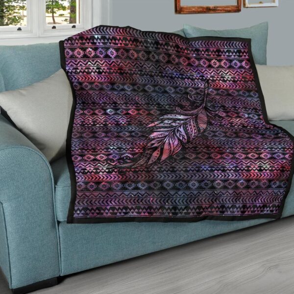 aztec boho feather quilt blanket gift for native lover qqxfg