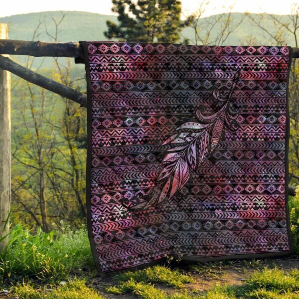 aztec boho feather quilt blanket gift for native lover tb7kh