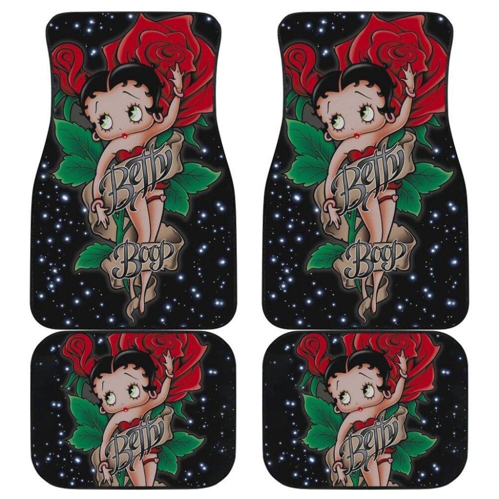 Betty Boop Car Floor Mats | Betty Boop Car Floor Mats Rose Galaxy Cartoon Fan Gift