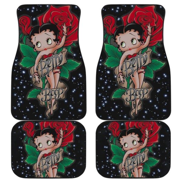 Betty Boop Car Floor Mats | Betty Boop Car Floor Mats Rose Galaxy Cartoon Fan Gift