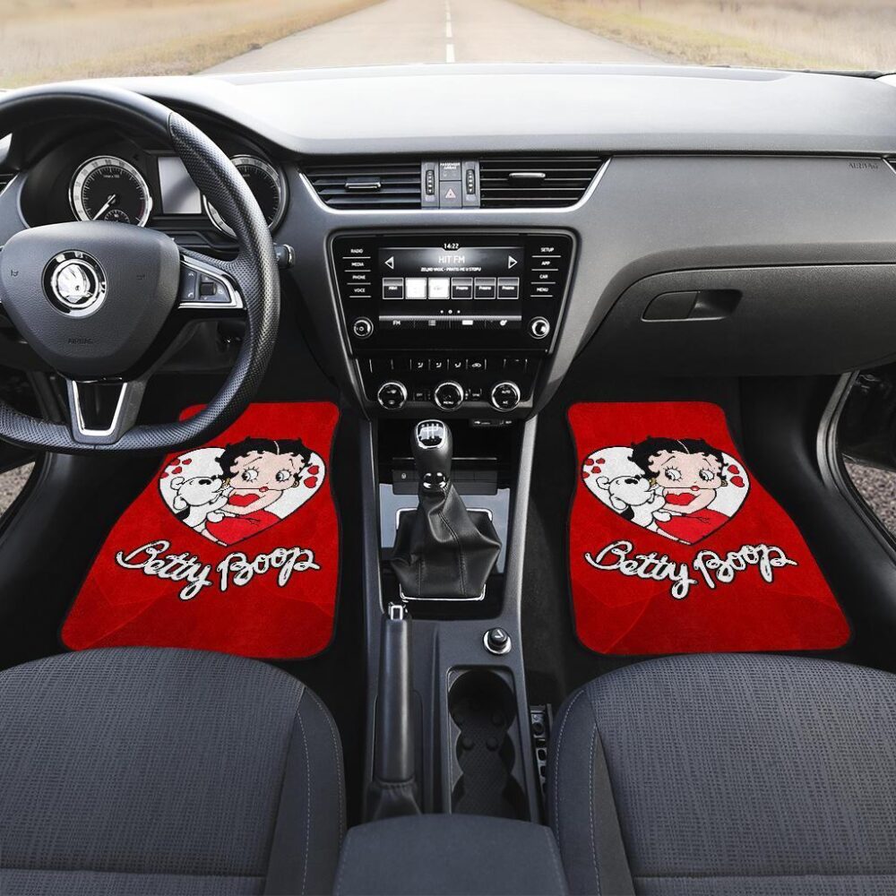 Betty Boop Car Floor Mats | Betty Boop & Dog Cute Car Floor Mats Cartoon Fan Gift