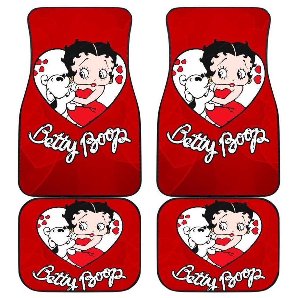 Betty Boop Car Floor Mats | Betty Boop & Dog Cute Car Floor Mats Cartoon Fan Gift