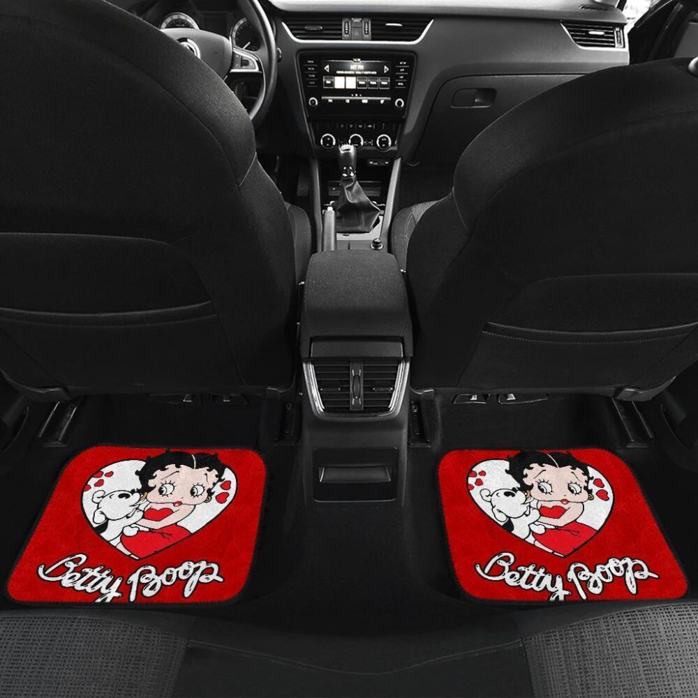 Betty Boop Car Floor Mats | Betty Boop & Dog Cute Car Floor Mats Cartoon Fan Gift