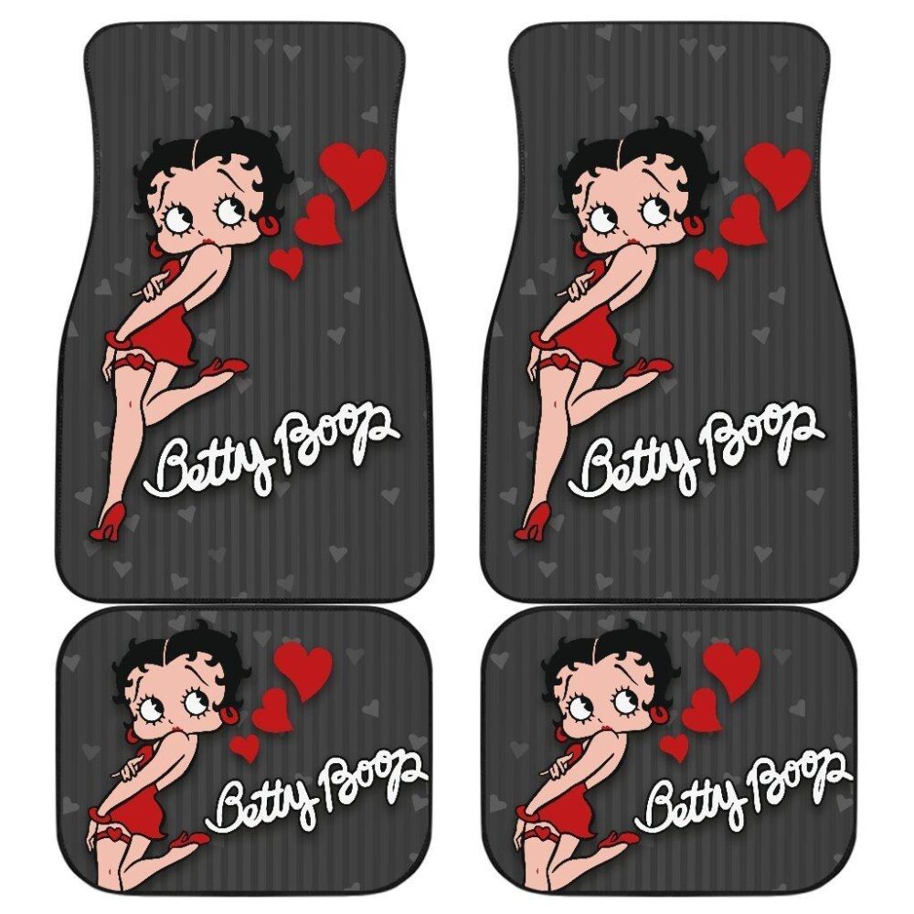 Betty Boop Car Floor Mats | Betty Boop Hearts Cartoon Fan Gift Car Floor Mats