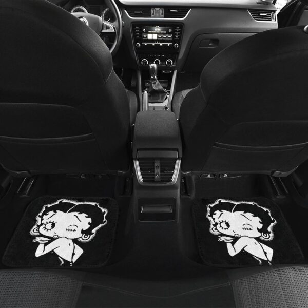 betty boop car floor mats betty boop wind kisses lip in black theme car floor mats recfl