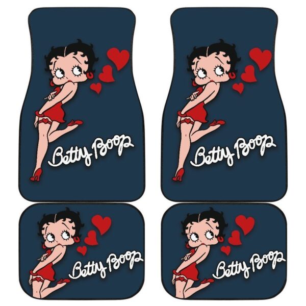 Betty Boop Car Floor Mats | Cartoon Fan Gift Betty Boop Hearts Car Floor Mats