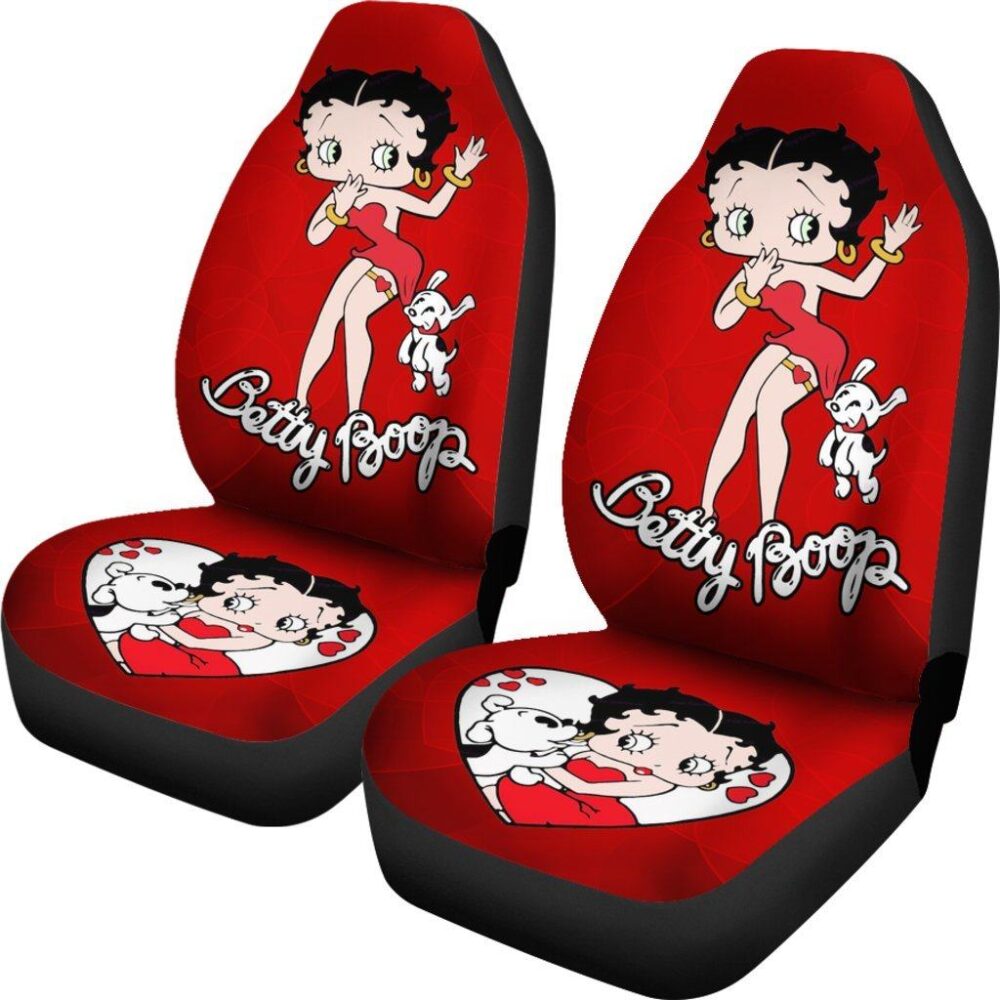 Betty Boop Car Seat Covers | Cute Betty Boop and Dog Car Seat Covers Cartoon Fan Gift