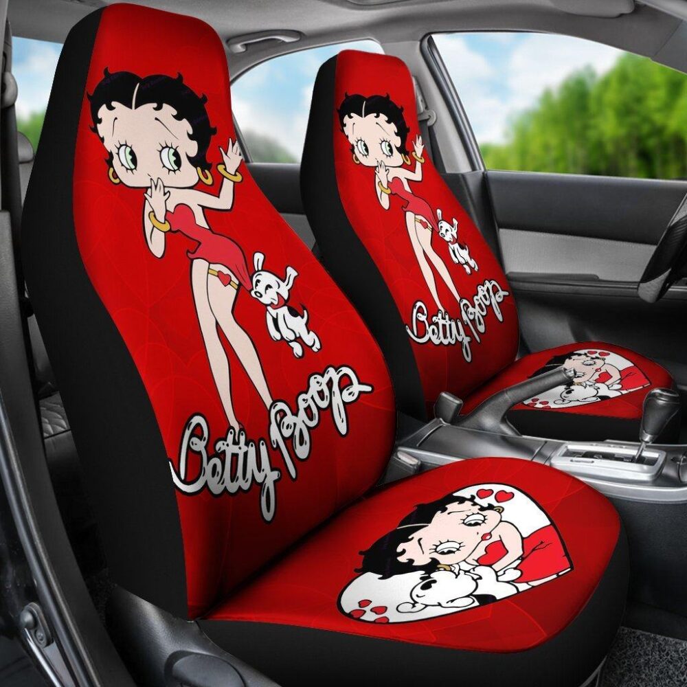 Betty Boop Car Seat Covers | Cute Betty Boop and Dog Car Seat Covers Cartoon Fan Gift