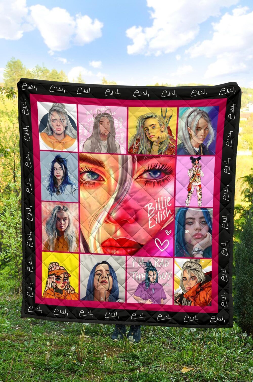 Billie Eilish Quilt Blanket Funny Gift Idea For Fan