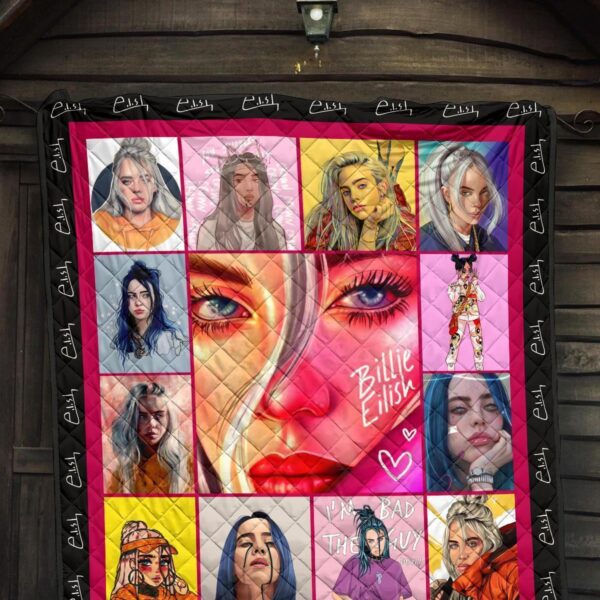 billie eilish quilt blanket funny gift idea for fan axamq