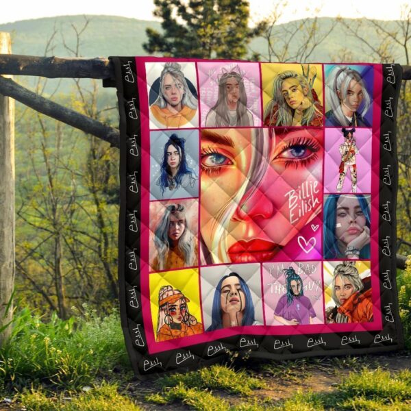 billie eilish quilt blanket funny gift idea for fan ysrc7