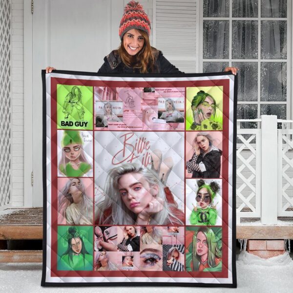 billie eilish quilt blanket where do we go funny fan gift t2rsv