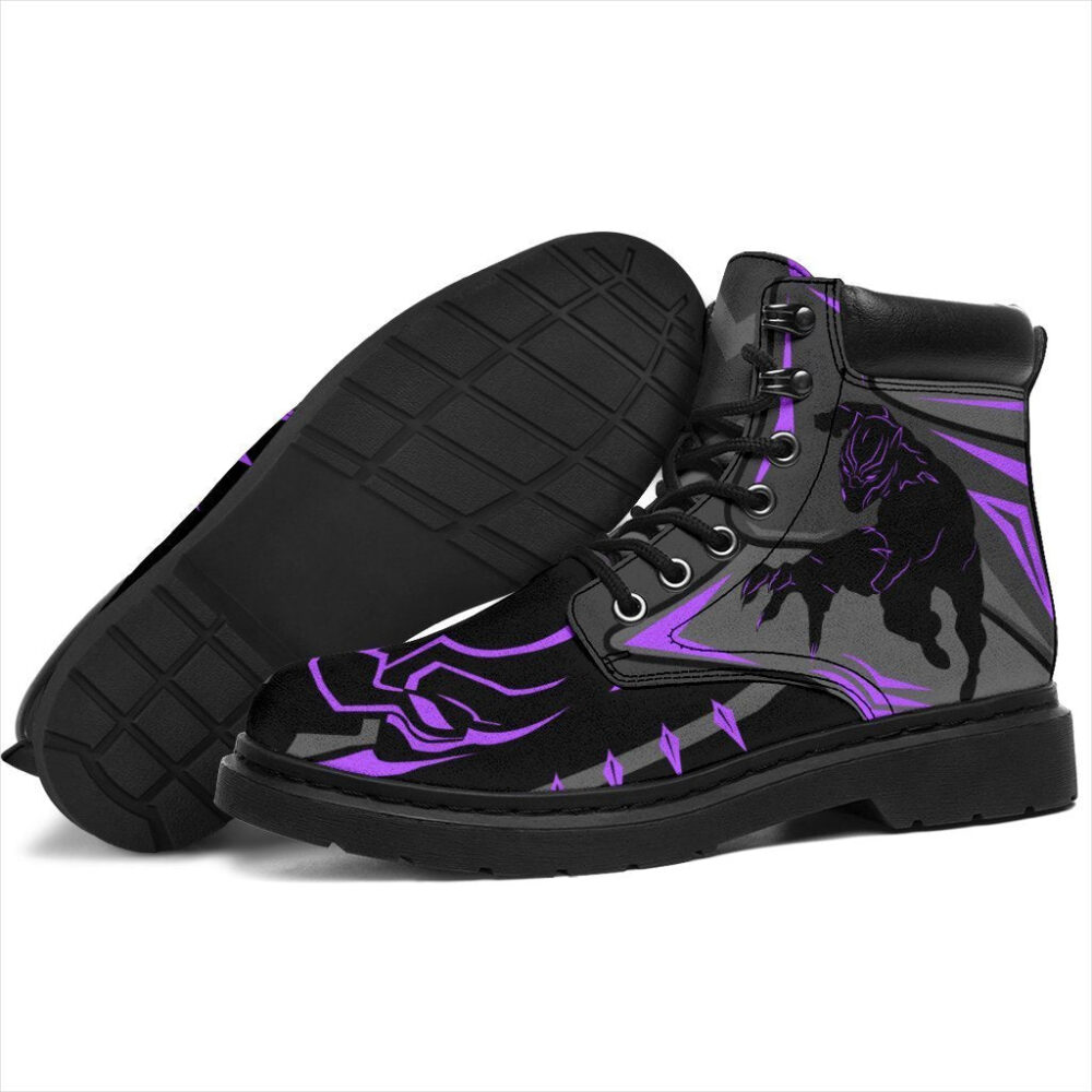 Black Panther All Season Boots | Casual Shoes | Vegan Leather Custom Boot Shoes TB120