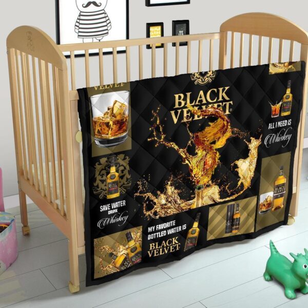 black velvet quilt blanket all i need is whisky gift idea afpv0