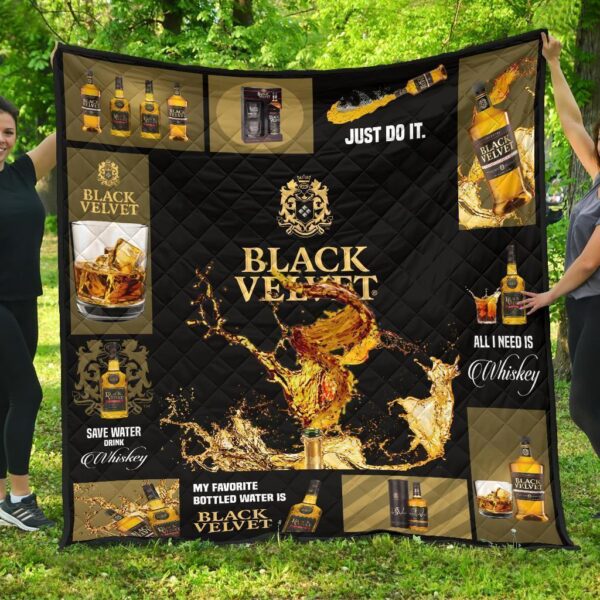 black velvet quilt blanket all i need is whisky gift idea kvfbo