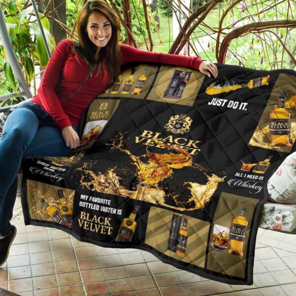 black velvet quilt blanket all i need is whisky gift idea ppwe2