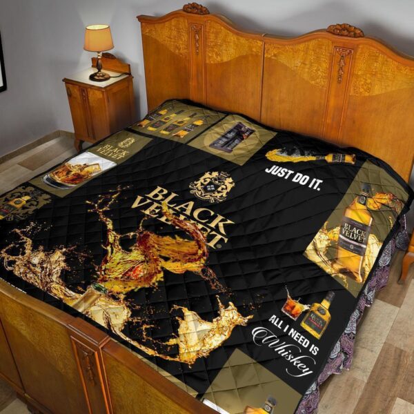 black velvet quilt blanket all i need is whisky gift idea zxz4m