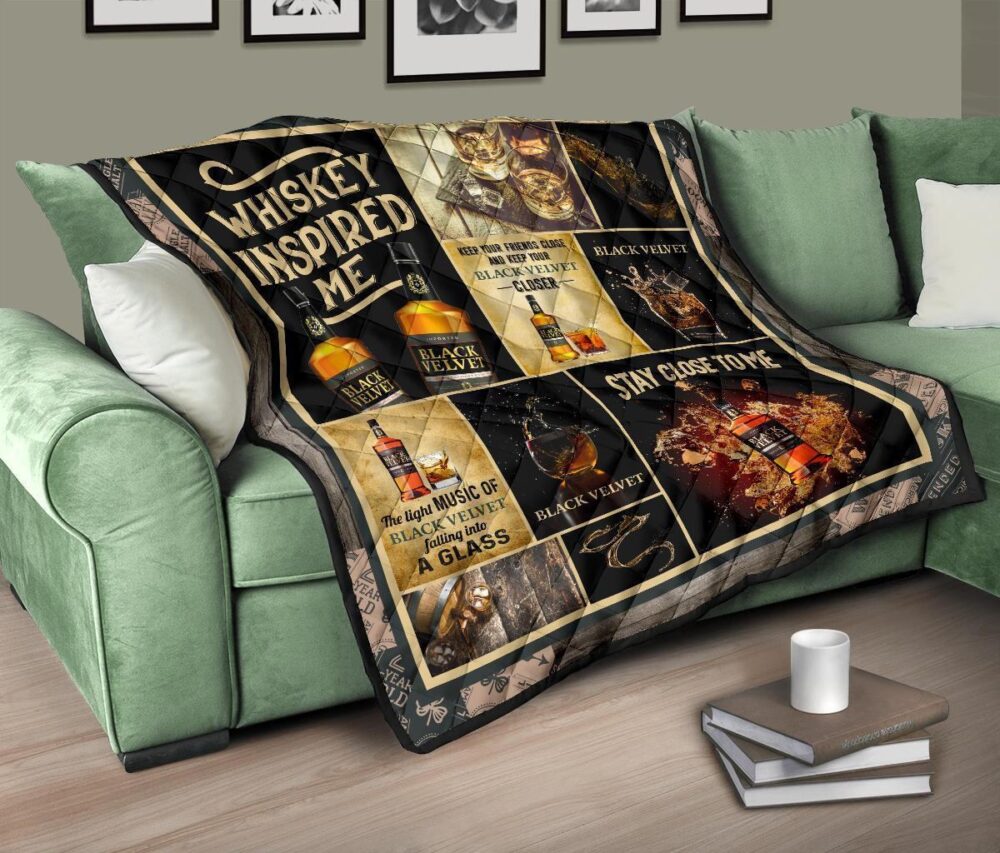 Black Velvet Quilt Blanket Whiskey Inspired Me Funny Gift