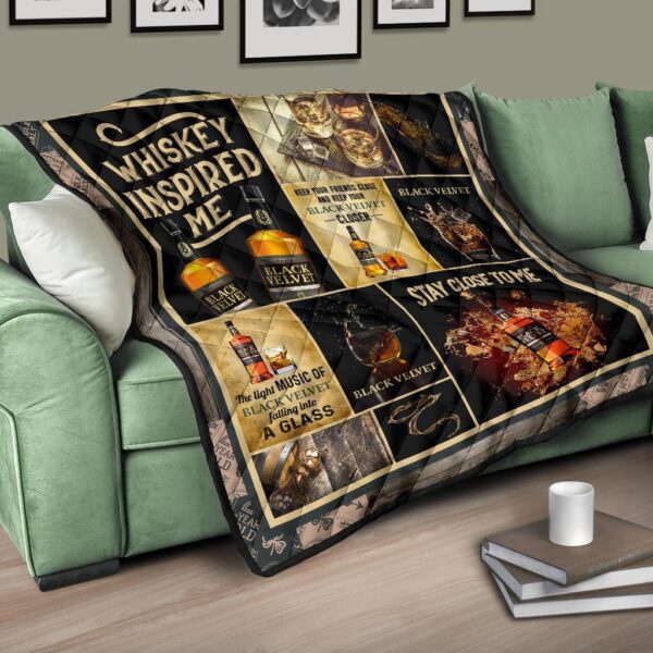 black velvet quilt blanket whiskey inspired me funny gift akttn