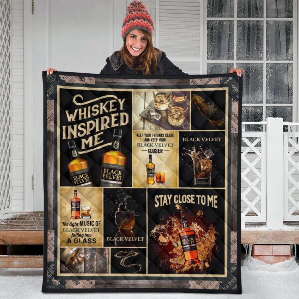 black velvet quilt blanket whiskey inspired me funny gift fkard