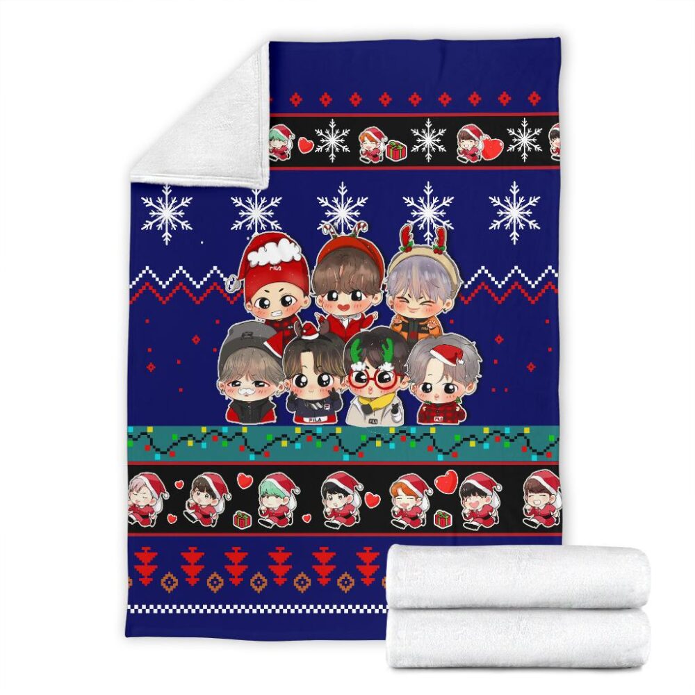 Blue Bts Christmas Blanket Amazing Gift Idea